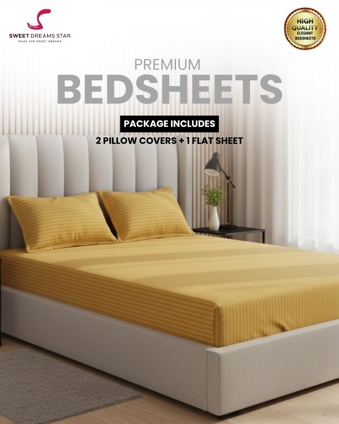 Bedsheet with 2 Pillow Covers