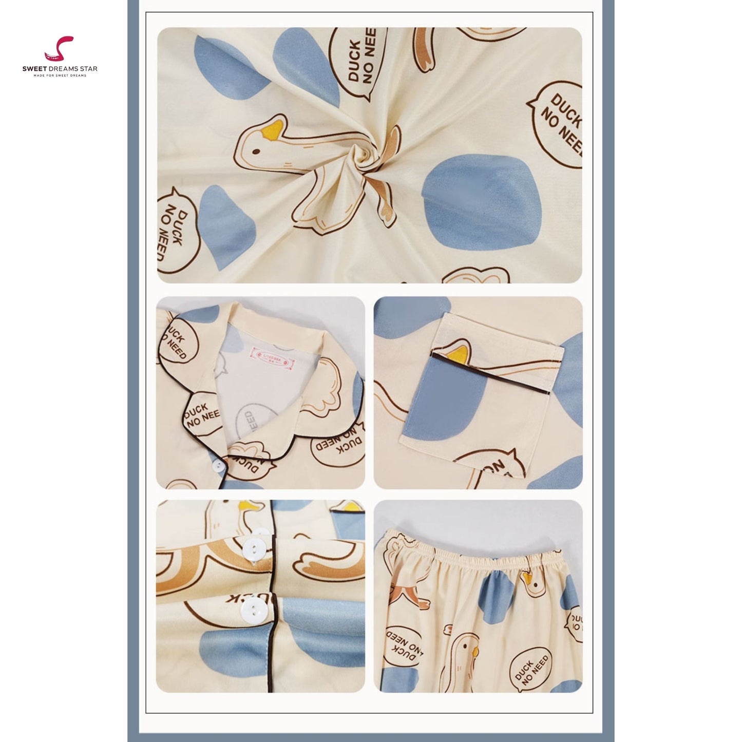 Duck Print Full-Length Pyjama Set