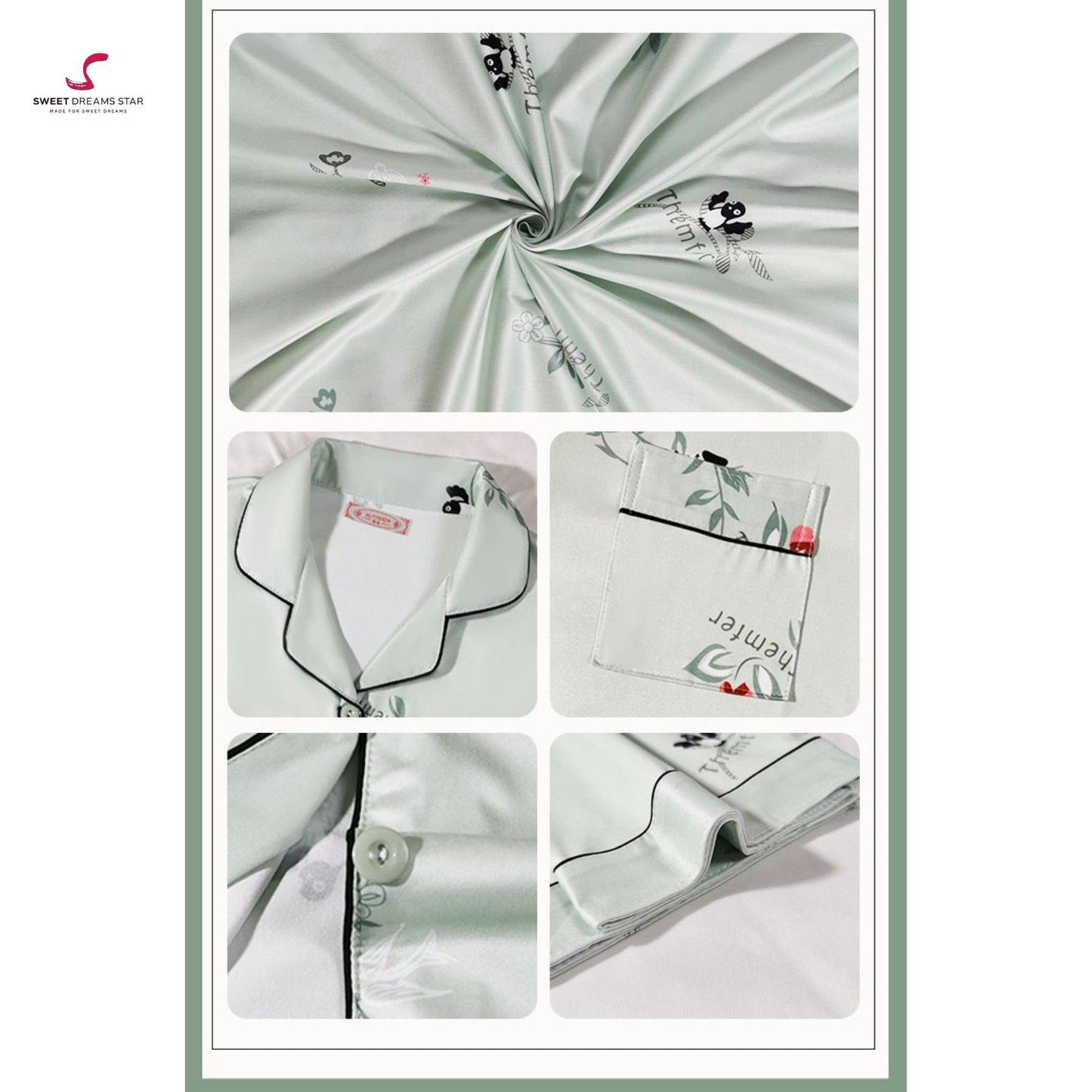 Luxury Bird & Botanical Print Full-Length Pyjama Set