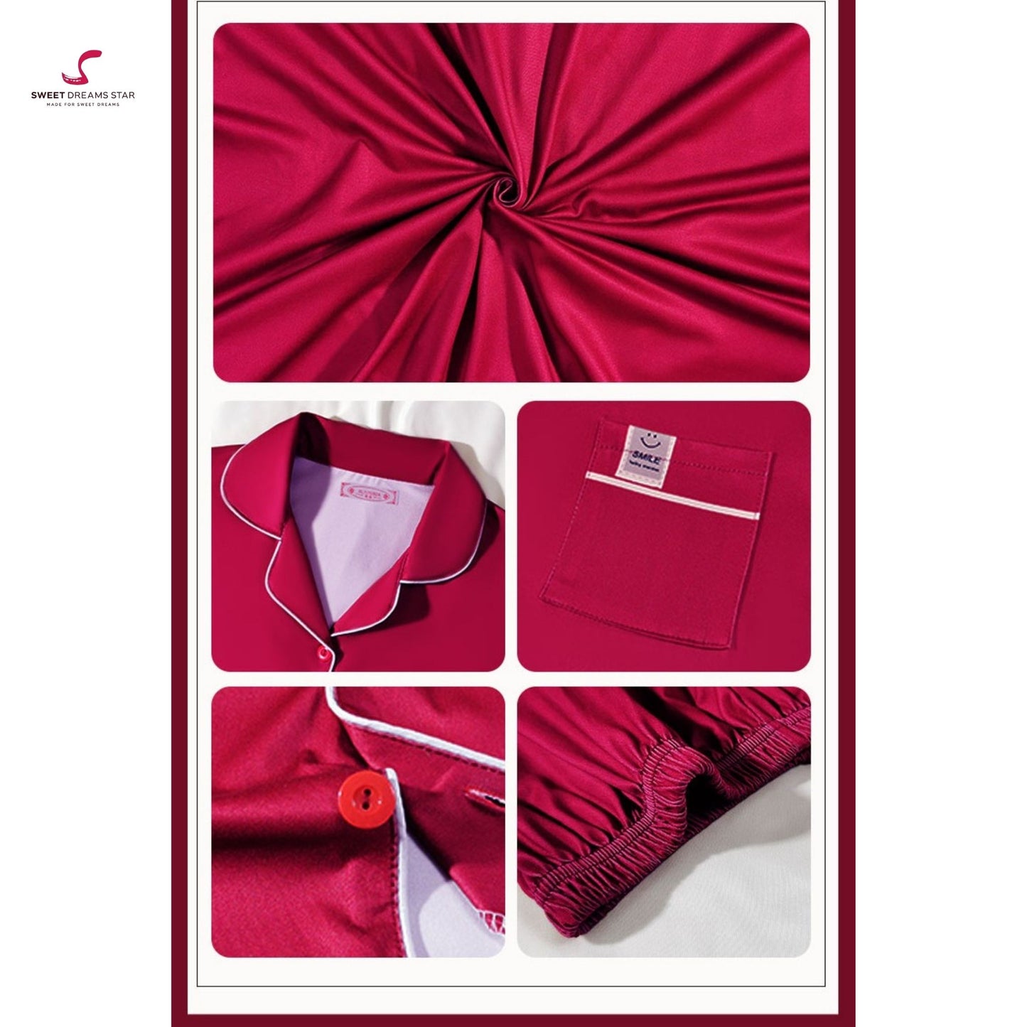 Solid Burgundy Full-Length Pyjama Set