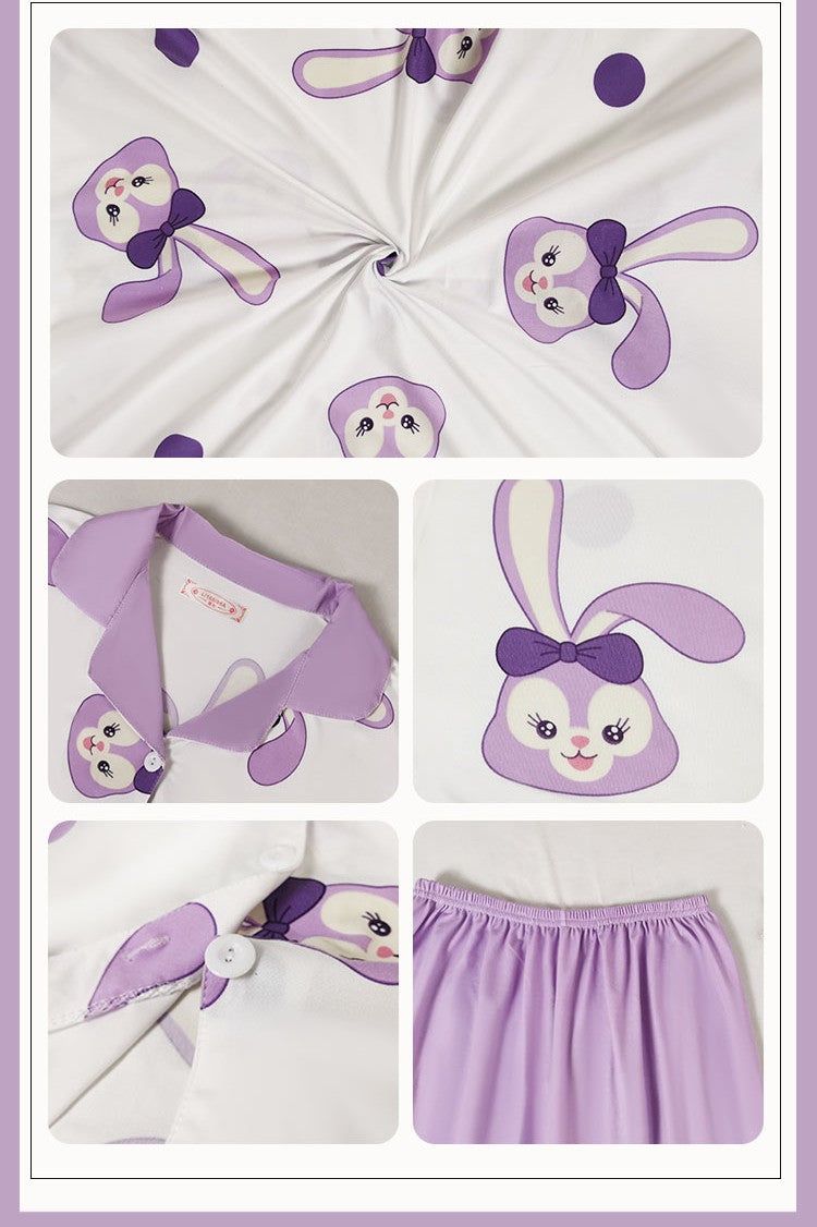 Women's Purple Bow Bunny Pajama Set | Ultimate Comfort Wear| FREE SHIPPING