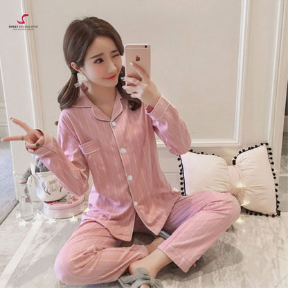 Pinstripe Full-Length Pyjama Set