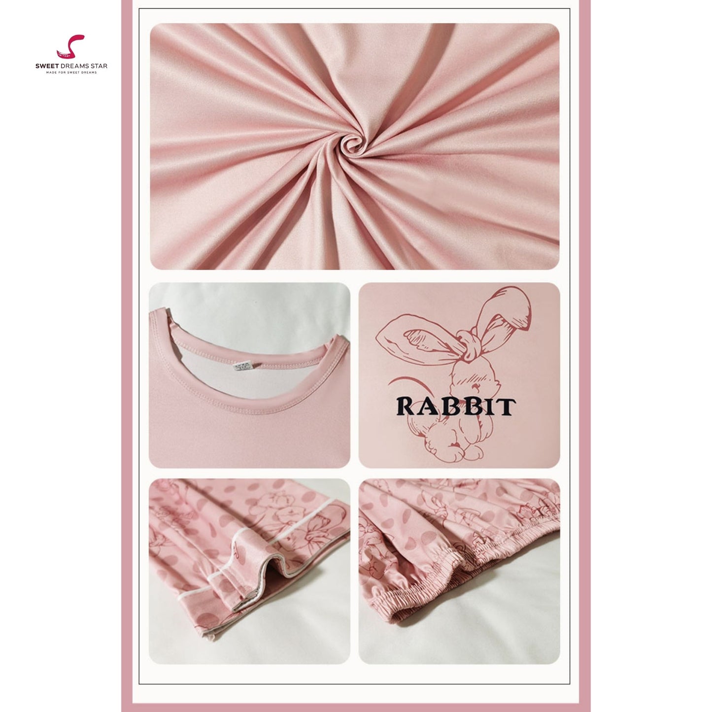 Pink Rabbit Polka Dot Women’s Long Pyjama Set