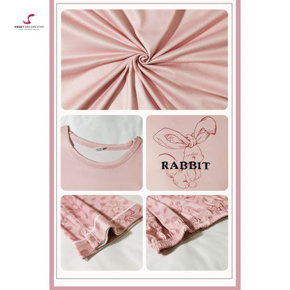 Pink Rabbit Polka Dot Women’s Long Pyjama Set