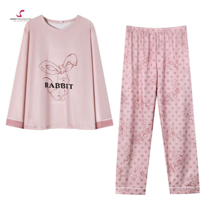 Pink Rabbit Polka Dot Women’s Long Pyjama Set