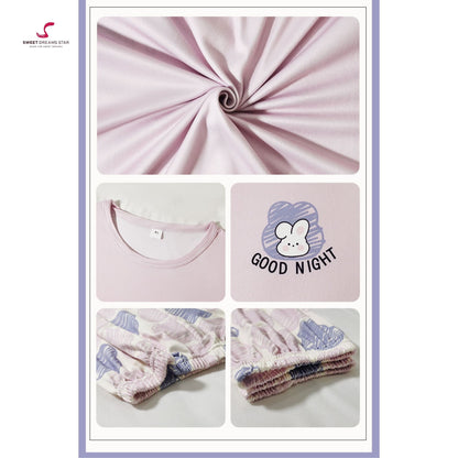 Purple Good Night Bunny Women’s Long Pyjama Set
