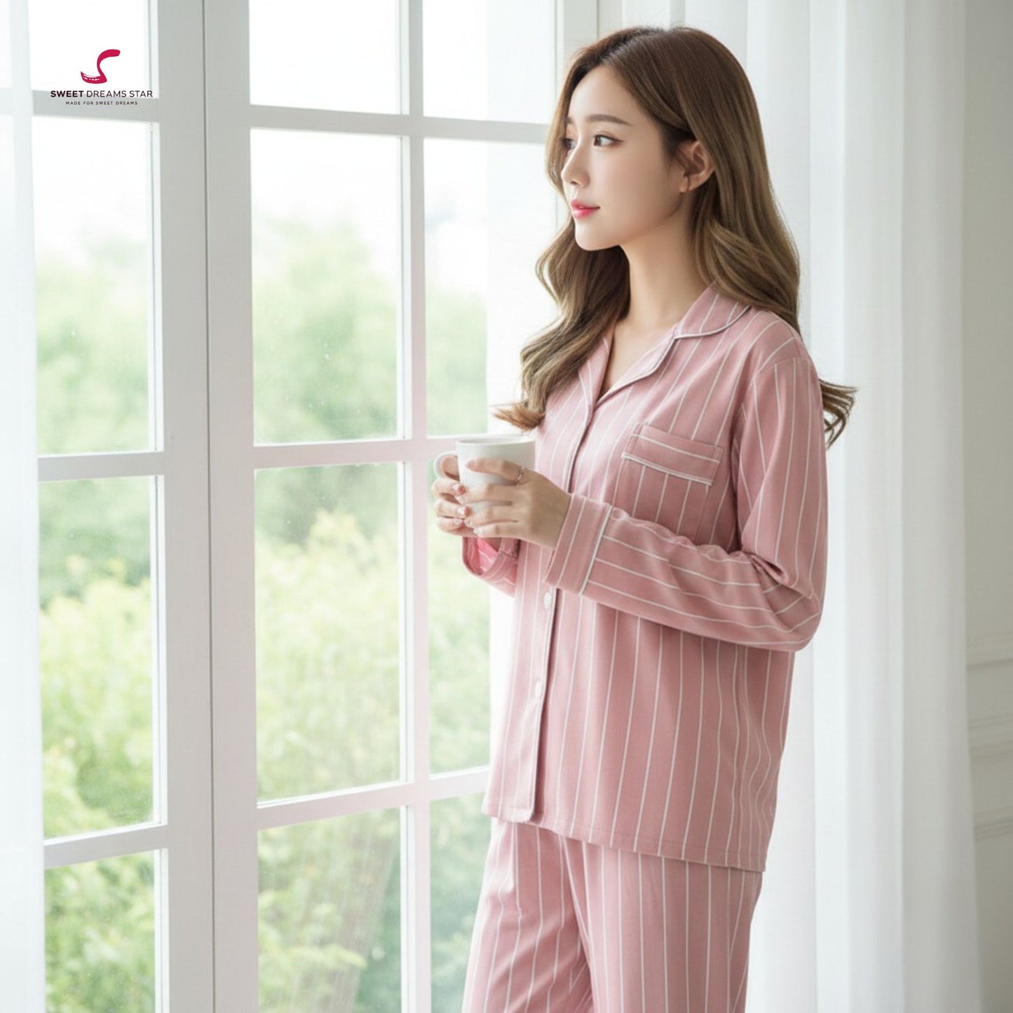 Pinstripe Full-Length Pyjama Set