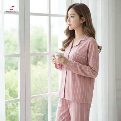 Pinstripe Full-Length Pyjama Set