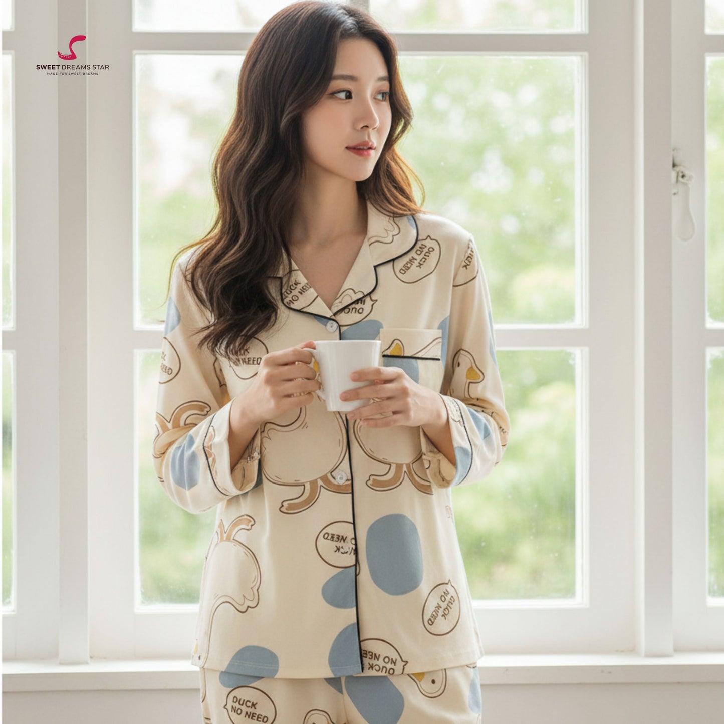 Duck Print Full-Length Pyjama Set
