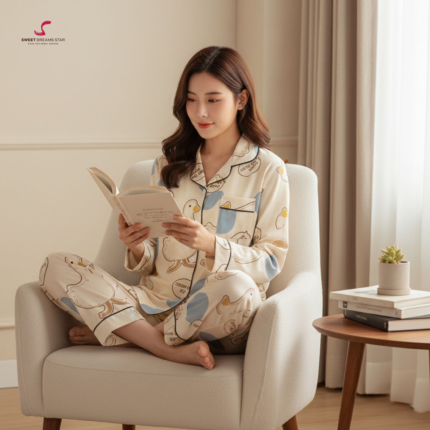 Duck Print Full-Length Pyjama Set