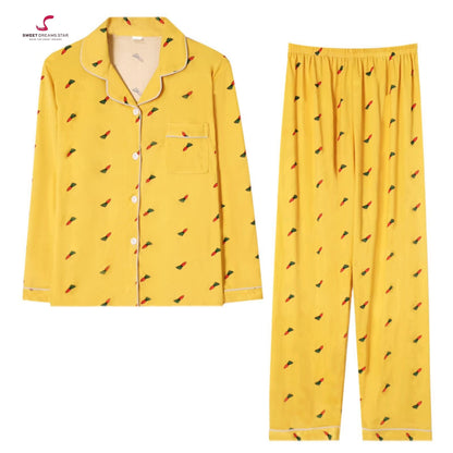 Carrot Print Full-Length Pyjama Set
