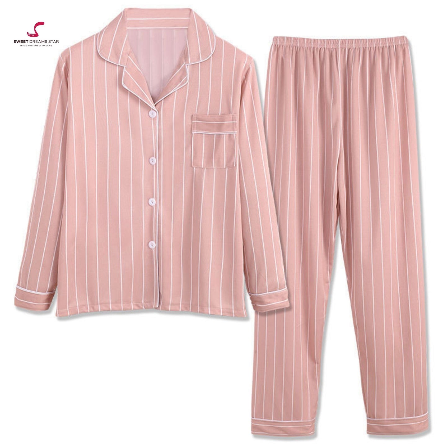 Pinstripe Full-Length Pyjama Set