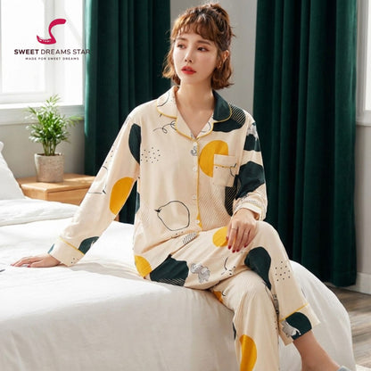 Abstract Elephant Print Full-Length Pyjama Set