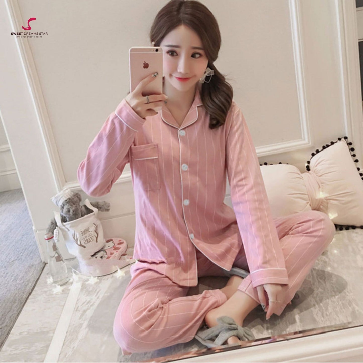 Pinstripe Full-Length Pyjama Set