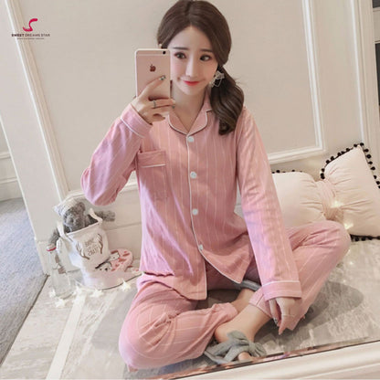 Pinstripe Full-Length Pyjama Set