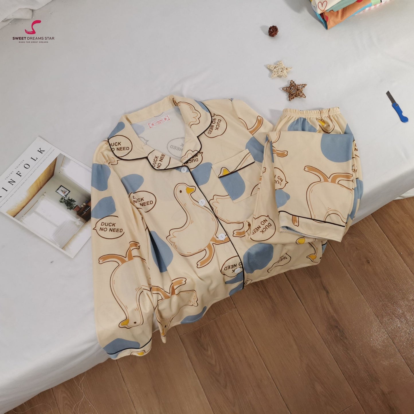 Duck Print Full-Length Pyjama Set