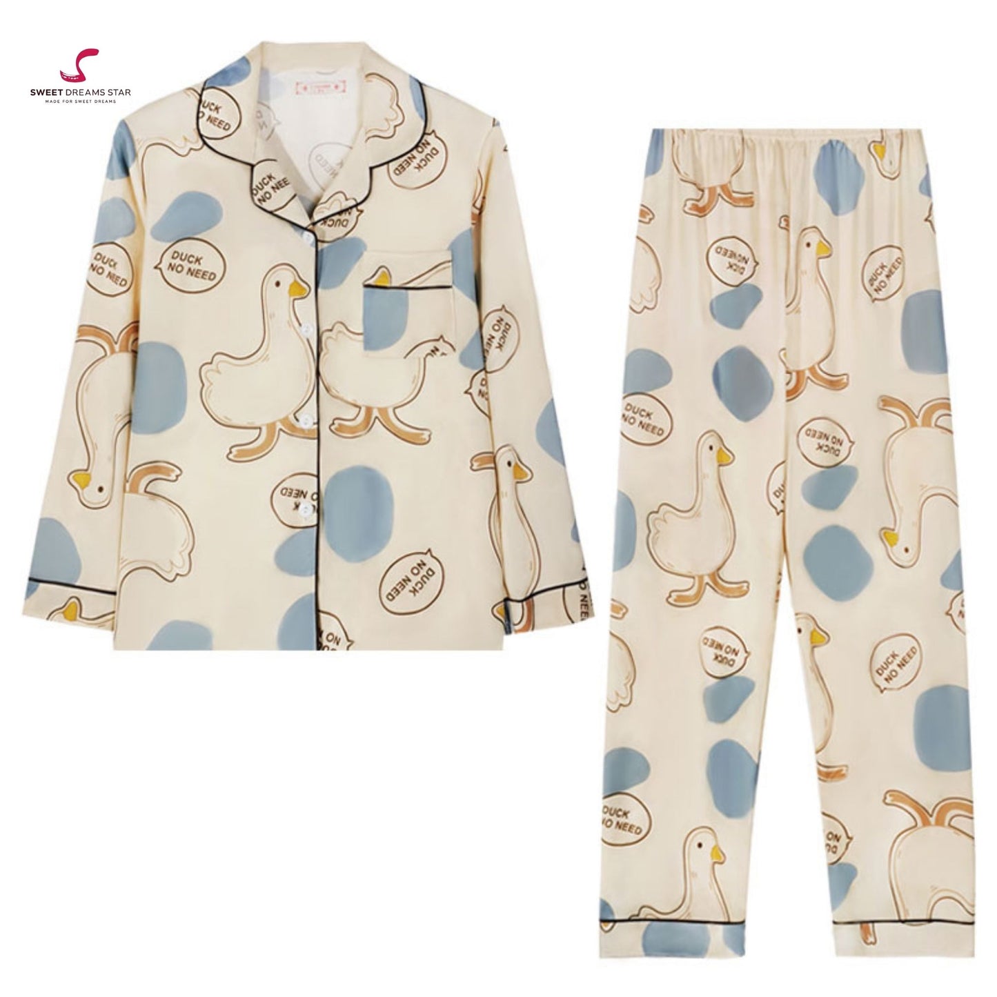Duck Print Full-Length Pyjama Set