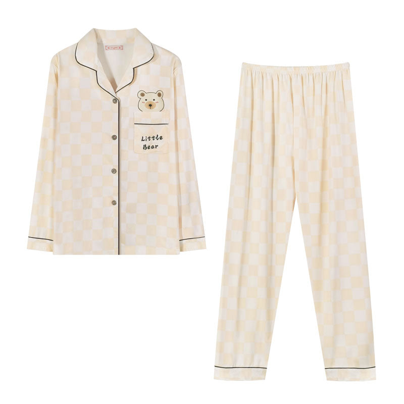 Women's Little Bear Checkered Pajama Set | Ultimate Comfort Wear | FREE SHIPPING