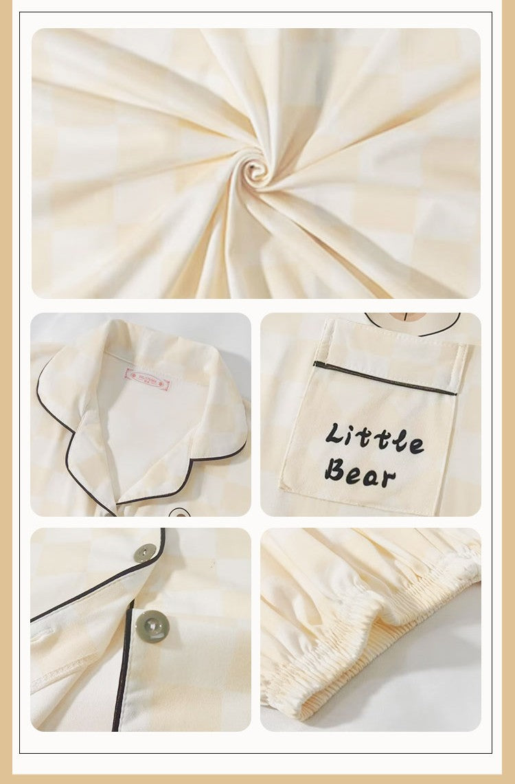 Women's Little Bear Checkered Pajama Set | Ultimate Comfort Wear | FREE SHIPPING