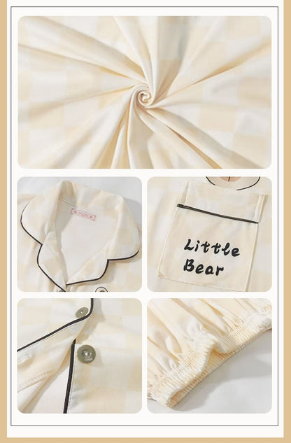 Women's Little Bear Checkered Pajama Set | Ultimate Comfort Wear | FREE SHIPPING