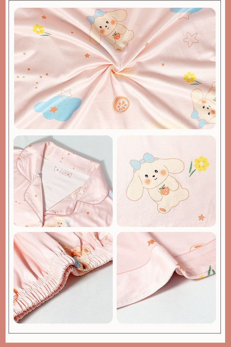 Women's Pink Cloud & Character Pajama Set | Ultimate Comfort Wear | FREE SHIPPING
