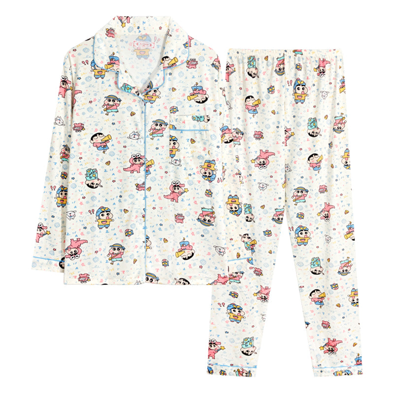 Women's Whimsical Sketch Character Pajama Set | Ultimate Comfort Wear-FREE SHIPPING