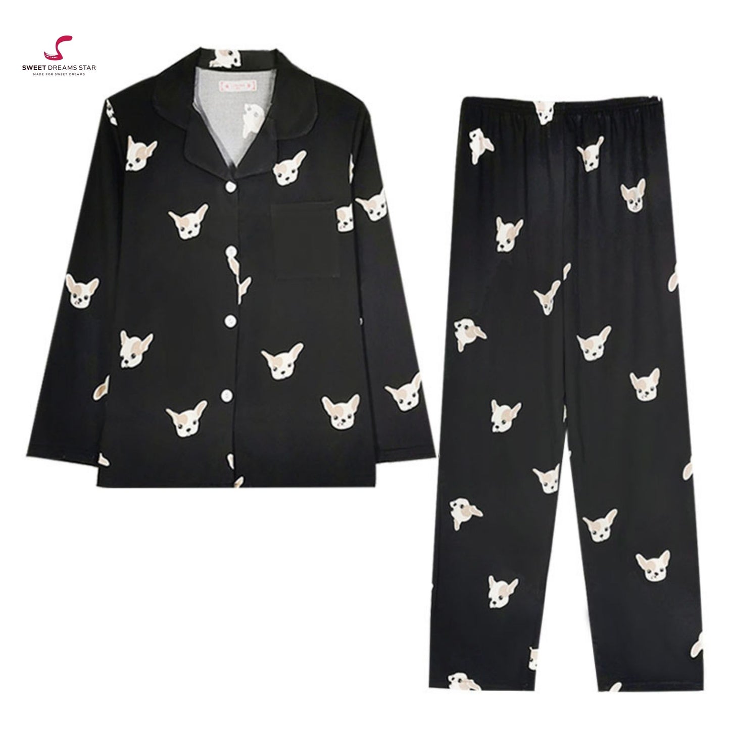 Chihuahua Print Full-Length Pyjama Set