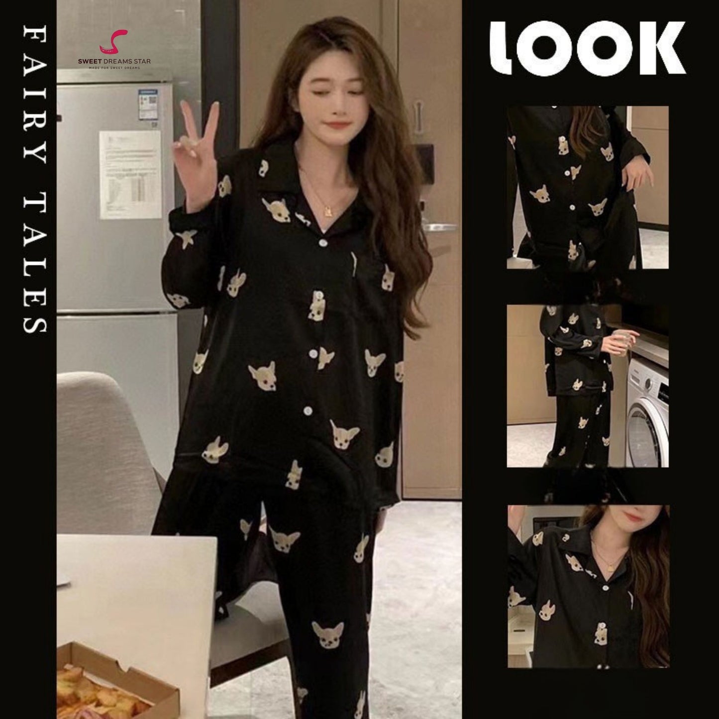 Chihuahua Print Full-Length Pyjama Set