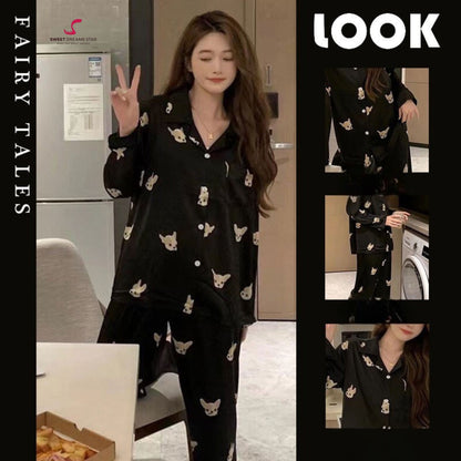Chihuahua Print Full-Length Pyjama Set
