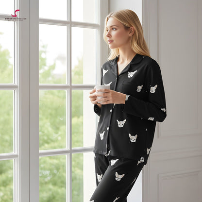 Chihuahua Print Full-Length Pyjama Set