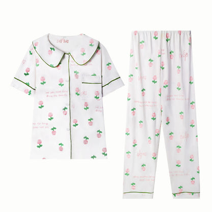 Women's Pink tulip Floral Pajama Set  | Ultimate Comfort Wear |FREE SHIPPING