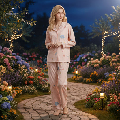 Luxury Bear & Dreamy Cloud Print Full-Length Pyjama Set