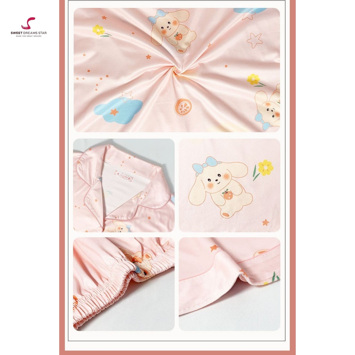 Luxury Bear & Dreamy Cloud Print Full-Length Pyjama Set