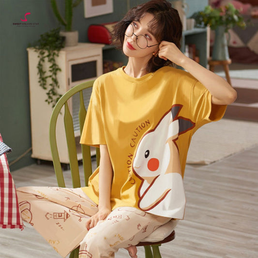 Yellow Space Bunny Women’s Pyjama Set