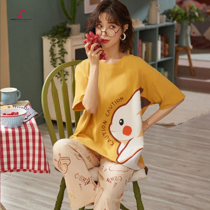 Yellow Space Bunny Women’s Pyjama Set